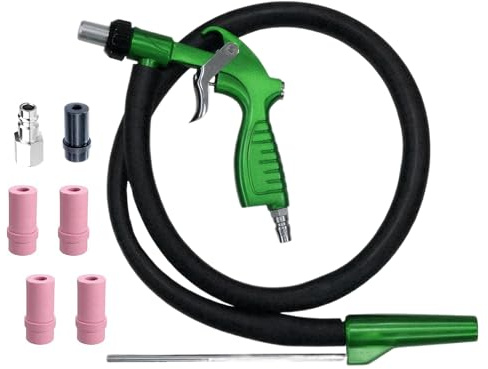 Vleant Sandstrahlpistole Kit mit 6 Düsen (4 Keramik + 2 Metall) - Professionelles Sandstrahlgerät für Druckluft, Entfernt Rost, Lack & Verschmutzungen