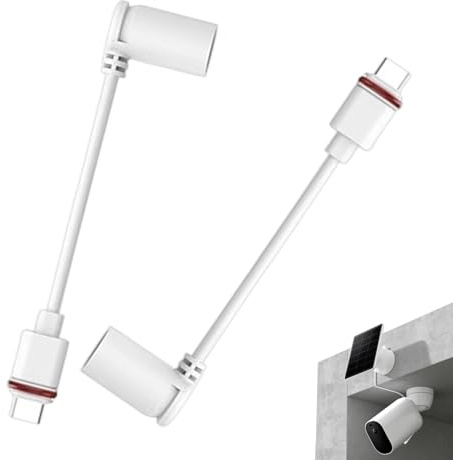 Gupcaqosjw Adaptateur USB-C pour Caméra Extérieure,2 Pièces Adaptateur Prise Barillet Panneau Solaire USB-C,Alimentation Portable pour Appareil Électronique |