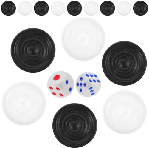 Toddmomy Plastik Backgammon -Stücke Austausch Schwarz Weiß Brettspielstücke Für Backgammon Und Dame Runde Ersatzspielsteine Für Kinder Leicht Zu Tragen Und Zu Lagern 2.20 X 2.20 X 0.60 cm