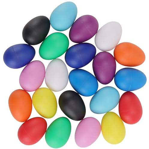 HONYUET Juego de 22 huevos con sonajero, 5,6 x 4 cm, plástico mate, huevos musicales, huevos, maracas, instrumentos musicales para clases de música