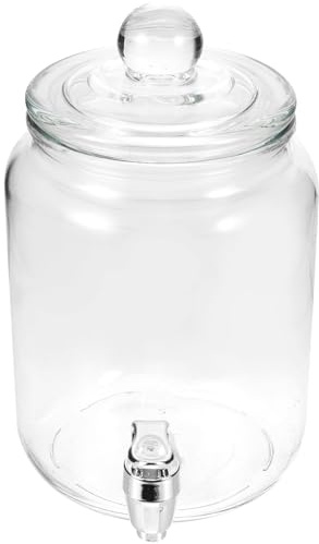 LIFKICH Bottiglia Vetro Trasparente per Vino con Rubinetto Abs Barattolo Sigillato per Conservazione Bevande Contenitore Multifunzione per Infusione e Succhi Capacità