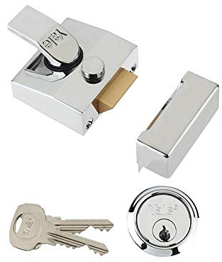 Yale B-85-CH-CH-40 Deadlocking Nightlatch, 40 mm, Chrome Finish, High Security with Automatic Deadlock