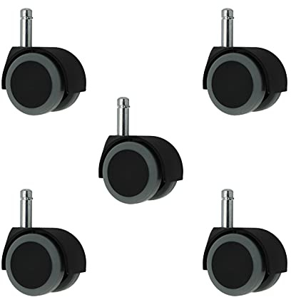 5 Stück 50 mm HARTBODENROLLEN Stuhlrollen Stift 10 x 30 mm