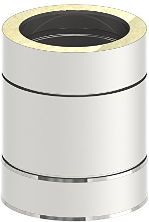 Schornstein - Längenelement DW doppelwandig, 250mm Länge und 80mm Durchmesser, Innen/Außen je 0,5 mm Wandstärke, Edelstahl