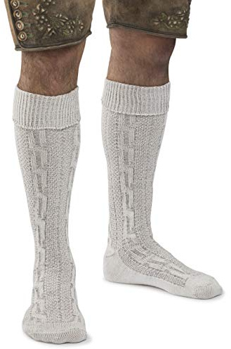 Schöneberger Trachten Couture Auténticos calcetines bávaros bordados – Calcetines tradicionales alemanes del Oktoberfest Lederhosen clásicos, Naturaleza, 9-11