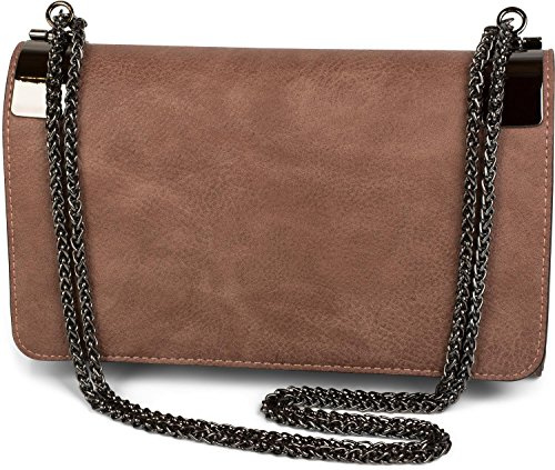 styleBREAKER Clutch, kvällsväska med metallspännen och länkkedja, vintage design, dam 02012046, Gammelrosa mörk, Einheitsgröße, Axelväska
