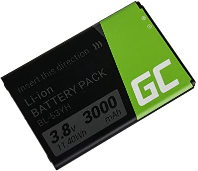 Green Cell BL-53YH Handy Akku für LG G3 D850 D855 Optimus Li-Ion Zellen 3000 mAh 3.7V Ersatz Smartphone Batterie Markenakku Volle Kompatibilität Reale Kapazität ohne Memory-Effekt
