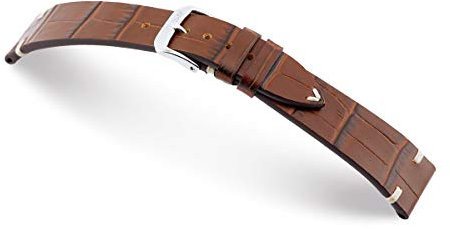 Venedig RIOS1931 Alligatorprägung Uhrenband handgemacht in Deutschland Klassisch 18mm Mahagoni