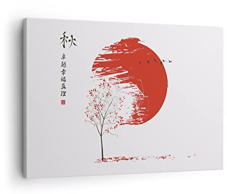 ARTTOR Lienzos decorativos Japón Flor Cerezas Cuadro Sobre Lienzo Moderno 70x50cm Cuadros Decoracion Salon Dormitorio Cocina Cuadros Pared Imágenes Wall Art Prints Decor Canvas AA70x50-5063