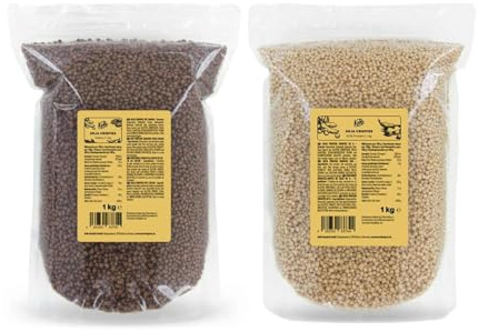 KoRo - Soja Protein Crispies 60% und Soja Protein Crispies 58% mit Kakao 2x 1 kg - Proteinreich - Vegan - Zwei Sorten im Doppelpack