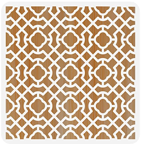 FINGERINSPIRE Plantilla piso 30x30cm, plantilla baldosas mandala, plantilla rejilla tradicional plástico, plantillas mandala reutilizables grandes para pintar en el suelo la pared, muebles tela