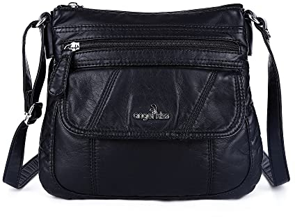 Angelkiss Small Damen Umhängetasche Leder Umhängetasche für Damen Hobo Bag mit verstellbarem Schultergurt