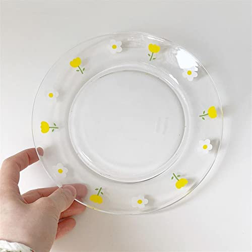 Servizio di piatti Piatto da pranzo trasparente Piatto di vetro Piatto da colazione Piatto da dessert Caffetteria domestica Ristorante Piatto dim sum Piatto piano Piatto piano Servizio da tavola