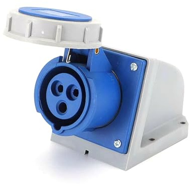 Elecbee Enchufe CEE impermeable industrial 3 pines 32 A 250 V 2P+E IP67 CEE enchufe de acoplamiento
