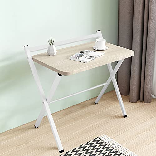 KAZUP Kleiner zusammenklappbarer Computertisch, moderner, einfacher Holzschreibtisch mit Metallbeinen, Keine Montage erforderlich, Laptop-Studientisch, Arbeitsplatz-Schreibtisch für kleine Räume,