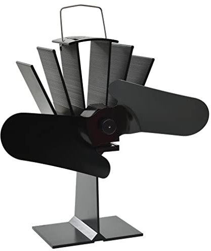 prissent Ventilatore per la Stufa con 2 Pale Nero Ventola per Termosifoni Ventilatore per Camino Ventola per Stufa a Legna Ventilatore Stufa a Legna Ventilatore per Stufa Ventola Camino a Legna