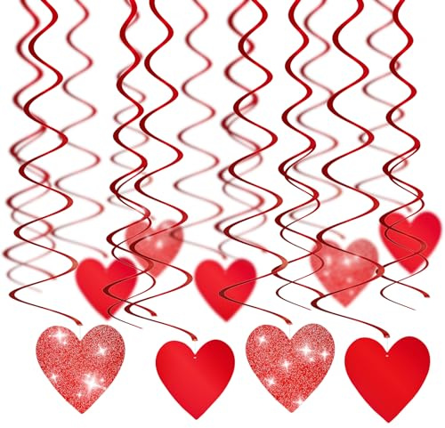 SHYOSUCCE Deko für Valentinstag,Herz Girlanden,Herzen Banner, Party-Dekoration für Valentinstag, Hochzeit, Verlobung, Geburtstag, Jubiläumsfeier und Abschlussfeier