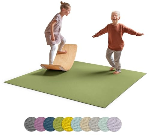 Ehrenkind® Made in Germany Anti-Rutsch Krabbelmatte Oeko-Tex Matten | Spielmatte Baby | Größe 180x140 cm | Olivgrün