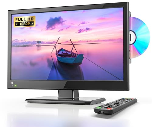 Desobry 16 INCH TV with DVD Player Built in 1080P LCD TV DVD Player Combo with HDMI USB Monitor for Home, Kitchen, RV Camper, or Office,RV TV