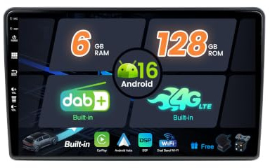 SXAUTO【Built-in 4G DAB】Android 16-6G+128G Car Stereo For Fiat Ducato/Citroen Jumper/Peugeot Boxer Wireless CarPlay/Android Auto Camera MIC IPS 9 Inch 2 Din GPS Sat Nav SWC Fast-boot 360-CAM HDMI