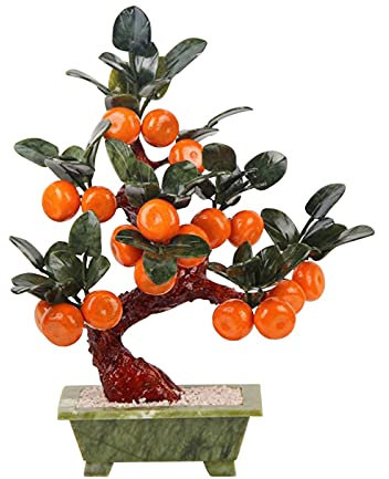 Künstliche Bonsai Künstlicher Bonsai-Baum, Kumquat-Baum, Topfpflanzen, Heim- und Innendekoration, künstlicher Bonsai-Schreibtisch, Jade-Schnitzerei, Orangenbaum-Ornamente Künstliche Pflanze
