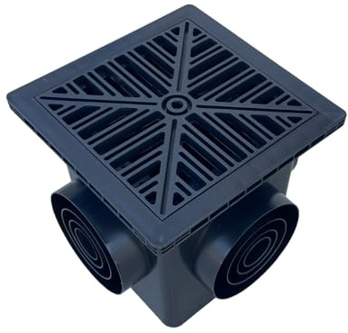 Sandbaggy 12 x 12 Stormwater Catch Basin - 4 Outlets - UV Treated with Debris Basket - Residential, Yard, Lawn, French Drains (12 x 12, 1, Count)