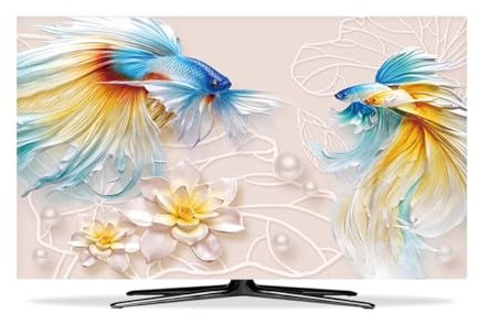 TV Cover For LED LCD Hanging Desktop Curved Screen 22-80 In Indoor TV Dust Cover Light Luxury Style Living Room And Bedroom Decorative(Size:80IN,Color:A)