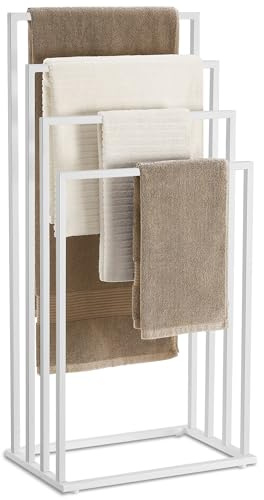 NMK HOME Porte-Serviettes Blanc Mat 4 Niveaux Autoportant 45x93,5 cm