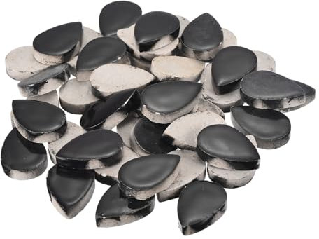 QUARKZMAN 200g Keramik Mosaikfliesen für Bastelbedarf, Regentropfen Schwarze Keramikfliesen für Mosaik-Sets Garten Trittplatten Cup Mat