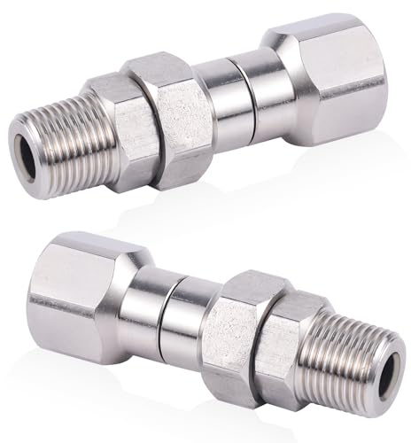 Gosknor 2 Piezas Conector Giratorio 3/8 NPT para Hidrolavadora, Acero Inoxidable Adaptador Rotatorio 360°Antitorsión 4500 PSI para Pistola y Manguera