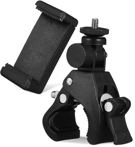 SHINEOFI Supporto per Telefono Flessibile per Asta Microfono Clip Regolabile, Testa Rotante a 180°, Materiale Abs Resistente per Performance Musicali e Ogni Occasione