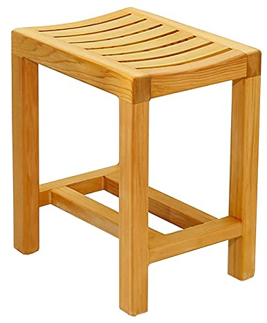 Sgabello da doccia impermeabile per anziani, sedile antiscivolo in legno, sedia curva per spa e sauna, panca da bagno durevole per la sicurezza domestica e all'aperto