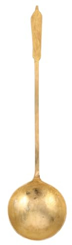 HAKIDZEL Cuchara sopera redonda grande: Cuchara de cobre para azúcar con mango largo y ergonómico, fácil de limpiar para cocinas caseras y restaurantes.
