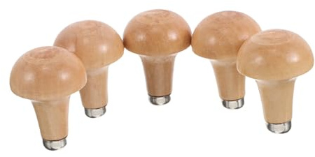 Lurrose Manici per Bulino in Legno Ergonomici da 5 Pezzi, Impugnature per Utensili Manuali da Taglio e Lima, Accessori Sostitutivi per Lavorazione del Legno e Incisione Artigianale