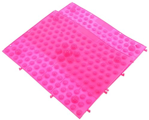 ARTSEWPLY 2 Pièces Tapis Acupression Grand Format Plaque de Massage Rectangulaire Portable Relaxant Muscles et Points de Pression Antidérapant pour Bureau et Usage Extérieur Rose