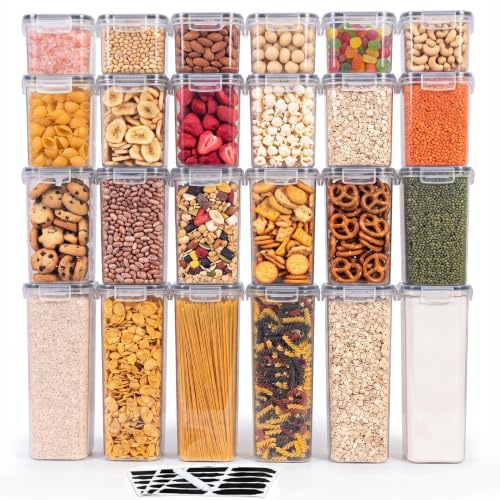 Haushaltszauber® Vorratsdosen Set XL – 24-teilig (0,8/1,4/2,0/2,8 L) | Luftdichte Vorratsdosen, Vorratsbehälter & Frischhaltedosen mit Deckel | BPA-frei & stapelbar | für Nudeln, Reis, Mehl & mehr