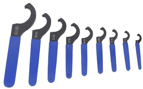 Walfront Juego de Llaves Inglesas con Espiral de 9 Piezas, Llave de Choque Ajustable, Llaves Universales de Acero Al Carbono para Vehículos, Plomería, Uso Diario Automotriz
