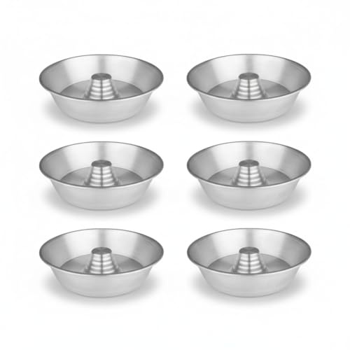 Chianese Set 6 Tortiere Stampo in Alluminio con Cono per Casatiello Napoletano, Rustico e Dolce con Buco ø28cm