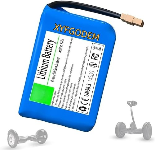 Batería de Litio para Patinete eléctrico 36V y 2Ah, batería Repuesto para Hoverboard con Placa BMS integrada, Apta para Motores patinetes hasta 72 vatios