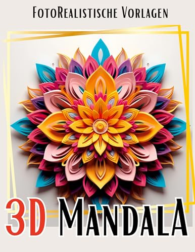 3D Mandala Malbuch Black & White: Wunderschöne 3D Mandalas auf weißen und schwarzen Hintergründen. 3D Malbuch Mandala.: 2