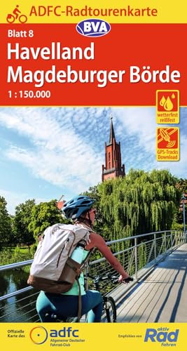 BVA ADFC Radtourenkarte Havelland Magdeburger Börde 1:150.000: reiß- und wetterfest, E-Bike geeignet, GPS-Tracks Download