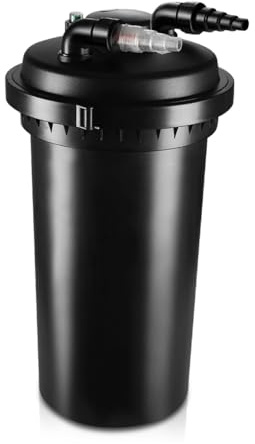 Flexzion Bio Pressure Pond Filter with UV-C Light Clarifier - 2700-8000 Gallons (30000L) GPH Filtration System - Suitable for Koi Ponds, Ornamental Pools, Landscape Water & Fish Aquariums