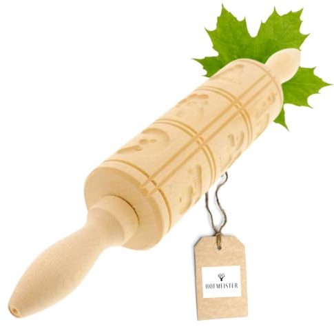 HOFMEISTER® Anis-Teigrolle, 12 Bilder, Grifflänge 80 mm, aus Ahorn-Holz
