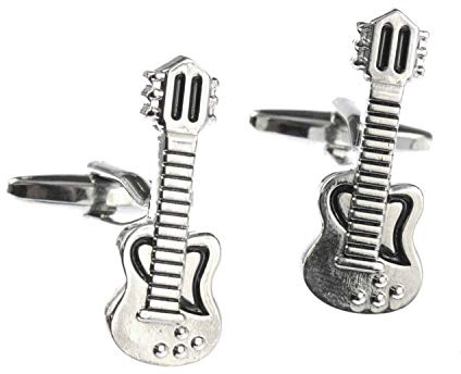 Miniblings guitare boutons de manchette Miniblings + Box musiciens auteur-compositeur de bande guitariste - Bijoux hommes Boutons de manchette boutons de chemise I boîte en bois inclus