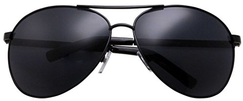 grinderPUNCH Occhiali da sole aviatore grandi XL con montatura larga extra large da 148 mm neri