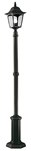 Licht-Erlebnisse Elegante Straßenlaterne Schwarz aus Aluminium 179cm hoch IP44 Vintage Mastleuchte Weg Garten