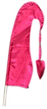 Asiastyle Balifahne | Farbe: weinrot | 55 cm lang | MIT Stange | aus echtem Satin | Originale Umbul Fahne