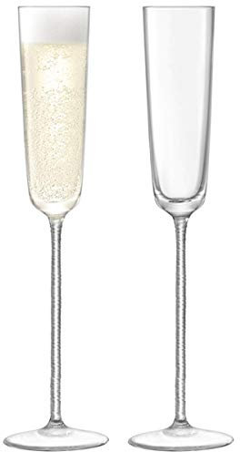 LSA Champagne Theatre Champagne Flute 120ml Braid & Clear Set of Two