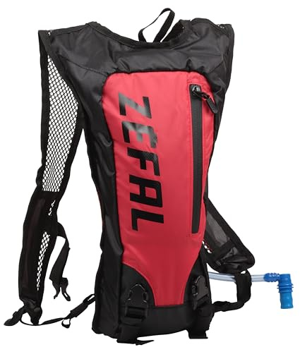 ZEFAL Z Hydro Race - Zaino di idratazione Leggero e Minimalista + Sacca dell'Acqua da 1,5 l Inclusa, per Bicicletta, Corsa, Trail e Escursionismo, Unisex - Adulto, 7162, Nero e Rosso