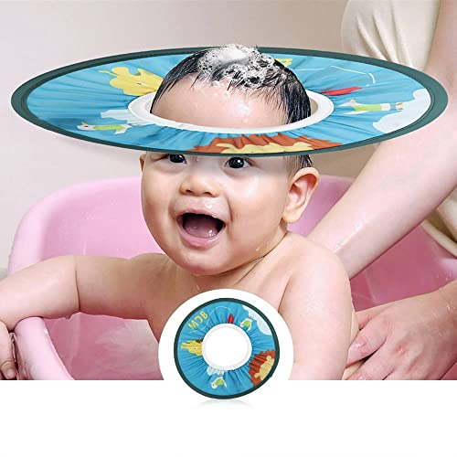 Gorro de baño para bebés Champú seguro Gorro de ducha Cabeza de bañera Cabeza enjuagadora para el cabello Protección Niños y niños evitan que el agua entre en los ojos y los oídos(Azul)